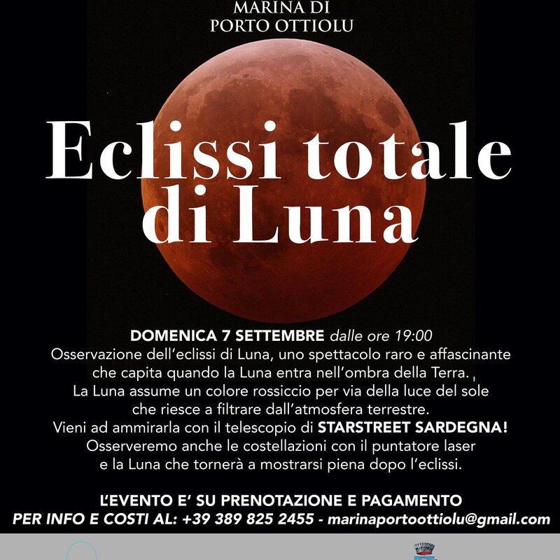 Evento Eclissi Totale Di Luna Domenica 7 Settembre Porto Ottiolu